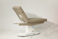 Fauteuil de pédicure électrique de luxe avec spa pour les pieds, lumière ambiante LED, table de massage inclinable en cuir PU, 4 moteurs, éponge haute densité, beauté
