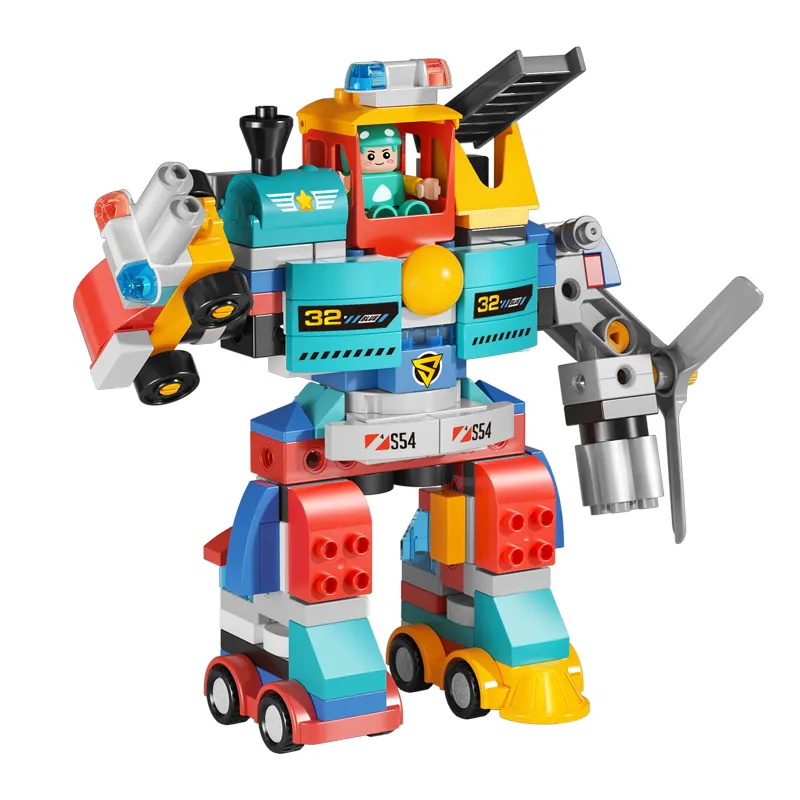 FEELO Robot Building Blocks Super Machine Robot Building Blocks Bricks DIY Children's Heros Gifts Educational Toys For Kids