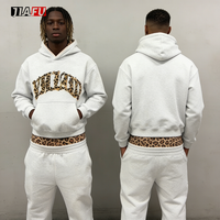 Ensemble survêtement homme personnalisé OEM avec pantalon de jogging double taille et sweat à capuche, motif lettres vierges, doublé, coupe oversize, fabricant de vêtements