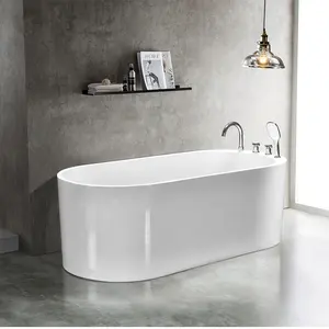 Acrylic oval bath 1400 mm Free stand image Shower soaking types of bathtubs