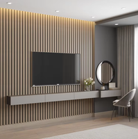 Panneau mural acoustique en bois MDF moderne de style européen, résistant au feu, absorbant le son, pour la décoration intérieure des hôtels et des bureaux