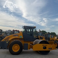 مدحلة طرق XCMG XS143J مستعملة بحالة ممتازة وأداء جيد، مدحلة اهتزازية أحادية الأسطوانة 14 طن لمشاريع الهندسة البلدية