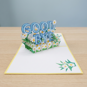 Adieu la carte pop-up 3D, motif floral, découpe au die, artisanat en papier origami, forme rectangulaire, papier artistique, décoration intérieure - Product Image 2