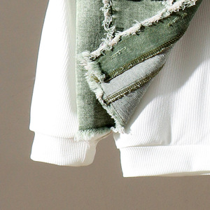 Ensemble trois pièces pour filles tendance : tongs, sous-vêtements à capuche en tricot blanc + pantalon - Product Image 4