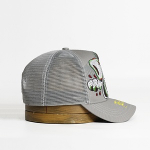 Casquettes de camionneur vintage en coton et maille avec broderie Cœur Crâne, nœuds, imprimé à pois et patchs en cuir, style sportif, ajustables, mode urbaine - Product Image 4