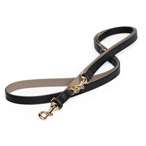 Tali anjing kulit asli mewah kedap air Vegan Pu timbal hewan peliharaan panjang 180cm bebas genggam ganda desainer kustom untuk anjing - Product Image 4