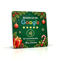 Support de table de paiement NFC RFID en PVC spécial Noël avec code QR Tap to Plate pour la restauration, le commerce de détail et la décoration