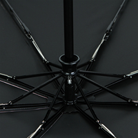 Parapluie de voyage promotionnel personnalisé avec logo, ouverture et fermeture automatiques, pliable en 3 sections, résistant au vent, portable, avec revêtement UV noir, fourni directement par l'usine