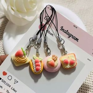 Pendentif gâteau dessin animé mignon en résine, breloque pour sac, cordon de suspension, porte-clés DIY - Product Image 3