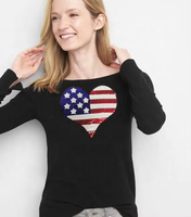 Haute Qualité US Drapeau Patch Brodé USA Patchs À Paillettes En Gros Coeur Patch Pays École logo Applique