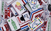 Nouvel ensemble de mahjong de luxe moderne à 5 étages, design style londonien, en acrylique américain, idéal pour les jeux de société, ensemble de mahjong London Calling