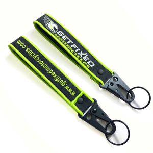 <b>Custom</b> Designs Black Plating Metal <b>Key</b> Ring Climbing Hook Woven Lanyard Ribbon Carabiner Wrist Keychain - Product Image 2
