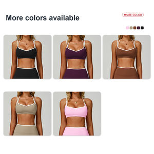 Top Deportivo de Secado Rápido con Espalda Cruzada y Contraste de Color para Mujer, Ideal para Running, Fitness, Yoga y Entrenamiento - Product Image 5