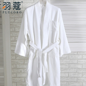 Hotel White Cotton Terry Bathrobe Luxury Cut Pile Winter 5 Star Hotel Bthrobe Custom Logo