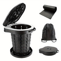 Toilette de camping portable en plastique léger rétractable pour l'extérieur, conception imperméable, construction robuste pliable pour le camping