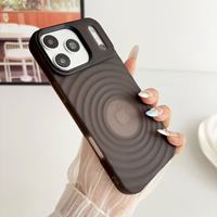 Coque de téléphone antichoc QY en TPU translucide coloré, style Ins, finition pulvérisée, motif ondulé pour 18/18 Pro/18 Pro Max