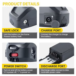 Batterie de remplacement pour vélo électrique 48V 10.4Ah 14Ah pour Vivi F26F H8, moteur 250W 500W 750W 1000W, pack de batterie Hailong - Product Image 2