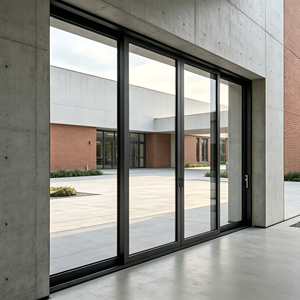 Deioux Heavy Duty Aluminum Frame Glass Sliding Door with Soundproof Double Glazing System for Bathroom Customized Size - Product Image 1