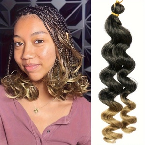 Cheveux tressés africains à boucles lâches de style français, en soie domestique, double trame, tressés à la machine - Product Image 1