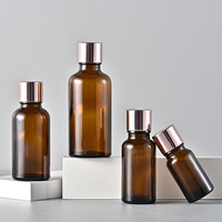 Bouteilles en verre ambré pour huiles essentielles de 5 ml à 100 ml avec compte-gouttes Euro, réducteur d'orifice, bouchon à vis inviolable et sérigraphié