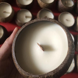 <span class=keywords><strong>Bougie</strong></span> en coquille de noix de coco quantité minimale de commande basse avec mèche en bois <span class=keywords><strong>bougie</strong></span> bol de noix de coco avec divers parfums Logo personnalisé - Product Image 5