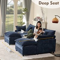 F&J Home 108-Zoll U-förmiges Modulares Chenille-Stoff-Sofa-Set mit Tiefsitz, Abnehmbaren und Maschinenwaschbaren Bezügen für das Wohnzimmer