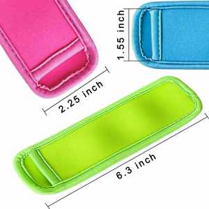 Manchons personnalisés en néoprène pour bâtonnets glacés, réutilisables, lavables, isolants, compatibles congélateur, colorés, pour enfants, avec fermeture ouverte - Product Image 3