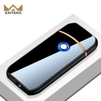KY tout nouveau métal USB Rechargeable sans flamme Cigarette Portable extérieur électronique coupe-vent briquet