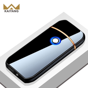 KY Brand New Metal USB Rechargeable Flameless Cigarette Portable Outdoor Electronic <strong>Wind</strong> <strong>Proof</strong> <strong>Lighter</strong> - Product Image 3