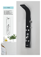 Promotion directe usine : Colonne de douche murale contemporaine double en acier inoxydable brossé avec jets pluie, jet puissant et massage doux