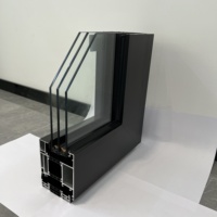 Puerta de Entrada Exterior para Proyecto de Villa, Puerta Francesa de Aluminio con Doble Vidrio Templado, Abatible hacia Afuera