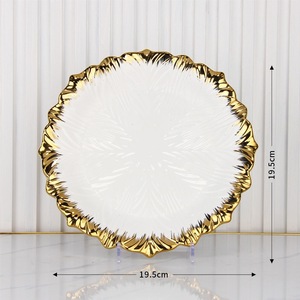 Service de vaisselle en céramique de luxe avec bordure dorée, assiettes à steak, bols, vaisselle occidentale, vente en gros, articles de table pour hôtels, fournitures pour restaurants - Product Image 5
