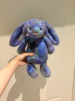 [Collection Espace en Gros] JellyCatt Lapin Spatial à Oreilles Fleuries 31cm, Peluche, Jouet de la Série Espace en Vrac, Cadeau