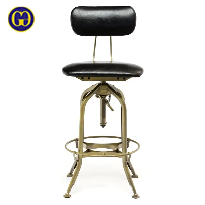 Toledo City-taburete de Bar Industrial Vintage, silla de Bar, altura ajustable en cuero