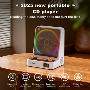 Xách Tay Máy nghe nhạc <span class=keywords><strong>CD</strong></span> với loa USB & FM nhỏ gọn Retro thiết kế cho home & cá nhân Máy tính để bàn sử dụng - Product Image 2