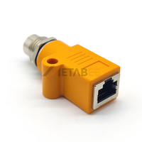Adaptateur M12 X codé 8 pôles vers RJ45 mâle-mâle, Ethernet 10 Gbit/s, étanche IP67, connecteur industriel pour système de vision