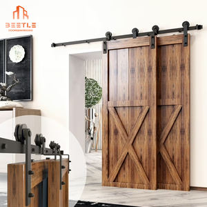 24 par 84 Design simple Portes de grange doubles en bois <span class=keywords><strong>noir</strong></span> avec quincaillerie incluse pour les maisons - Product Image 6