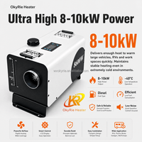 OkyRie Calentador de Aire Diésel Portátil Ajustable de 8kW-10kW con Doble Asa, Unidad de Calefacción Móvil para Autobuses Grandes, Caravanas y Campamentos Fuera de la Red