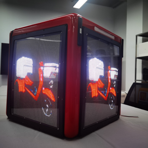 Factory customization LED Scrolling display screen brake light motorcycle fiberglass takeout takeaway Delivery Box