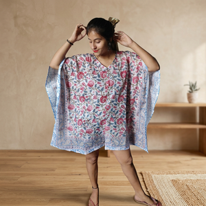 Vestido de Noche Étnico para Mujer, el Mejor Vestido Corto Tipo Kaftan con Estampado a Mano, Color en Contraste Personalizado para Mujeres Africanas - Product Image 3