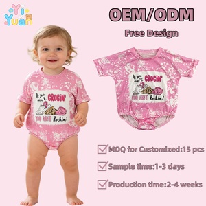Ropa Gráfica Personalizada ODM para Bebés Recién Nacidas, Pelele de Verano de Manga Corta, Body Burbuja, Atuendo Lindo de Una Pieza - Product Image 1