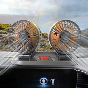 Ventilador Doble para Auto F410, Rotación de 360 Grados, Flujo de Aire Ajustable, Mini Ventilador para Vehículo con Señal de Estacionamiento - Product Image 3