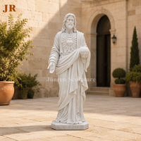 Statue de Jésus en marbre blanc sculptée à la main, taille réelle, à vendre