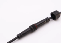 Câble 2464 22AWG de 31 cm/50 cm de longueur, connecteur pigtail étanche à 3 pôles noir pour électronique mâle/femelle