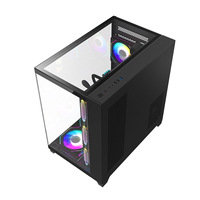 AntarcChill Newest Design Fashion Computer Case Three Tempered Glass Panels Gaming Full View Case De PC Gamin
