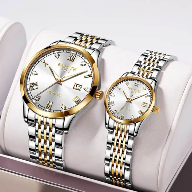 Couple Watches for men and woman Fashion Quartz couple watch Waterproof Calendar Wristwatches Stainless Steel watch for couple