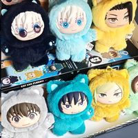 Lot de 6 figurines de poupées Kawaii sous licence, style Anime Japonais, Jujutsu Kaisen Cat Paradise Party, Boîte Mystère en Peluche pour Cadeau