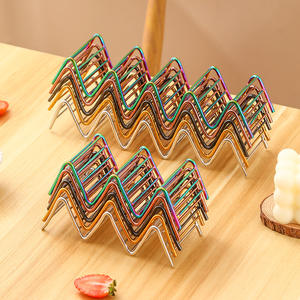 بيع بالجملة من الشركة المصنعة المكسيك سلك الفولاذ المقاوم للصدأ تاكو حامل حامل صينية لوحة حامل تاكو - Product Image 4