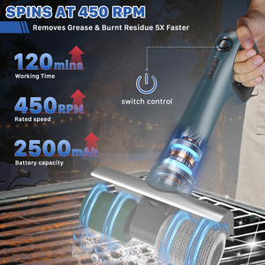 Cepillo de Limpieza Eléctrico de Doble Cabezal con Rotación y Luz LED para Parrillas de Barbacoa, Herramientas Eléctricas para Limpiar Parrillas de Barbacoa - Product Image 1