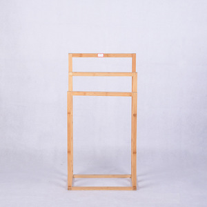 Porte-serviettes en bambou à 3 niveaux, pliable, design minimaliste, pour salle de bain et usage domestique - Product Image 2